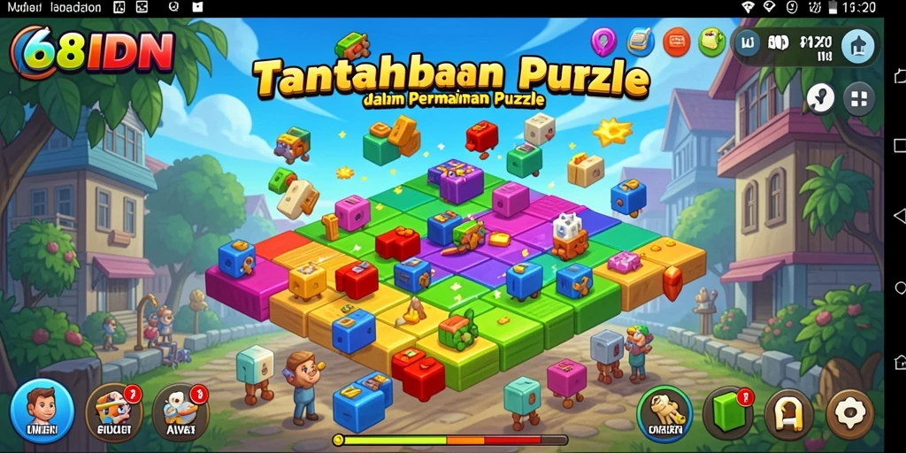 Screenshot utama 68IDN menampilkan gameplay Puzzle yang seru.