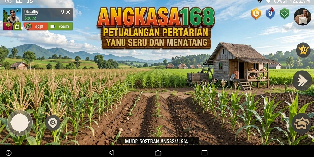 Tampilan gameplay ANGKASA168 yang menunjukkan aktivitas bertani yang seru.