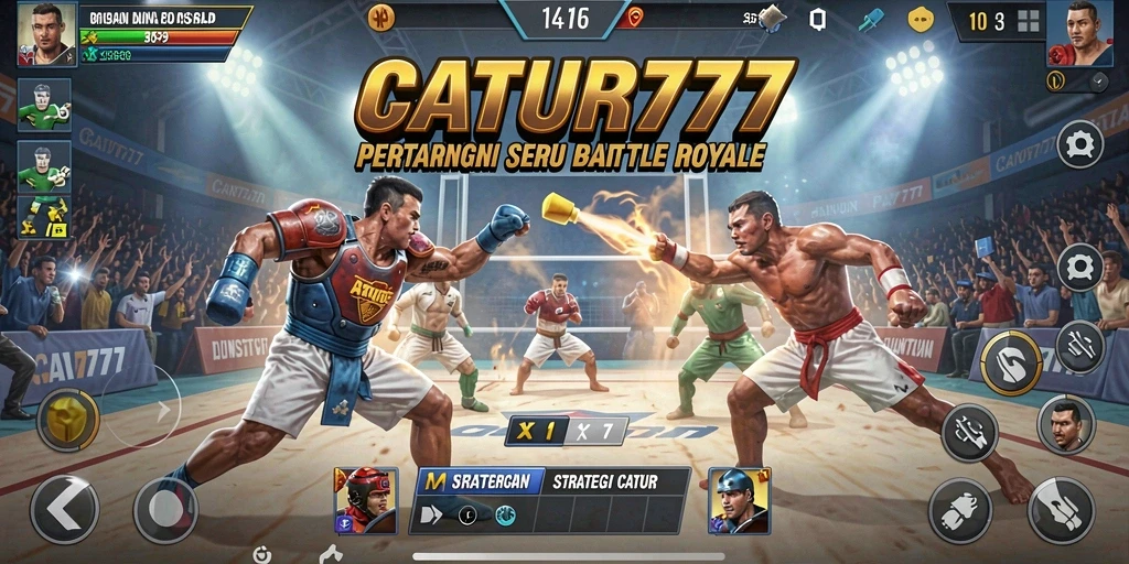 Tampilan gameplay seru dari CATUR777 dalam arena Battle Royale.