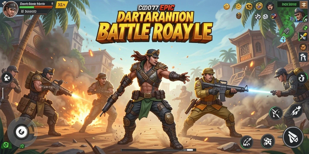 Tampilan seru dari gameplay Battle Royale di COO77.