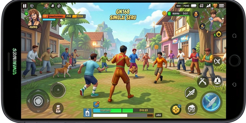 Tampilan gameplay GN168 dengan aksi simulasi yang seru.