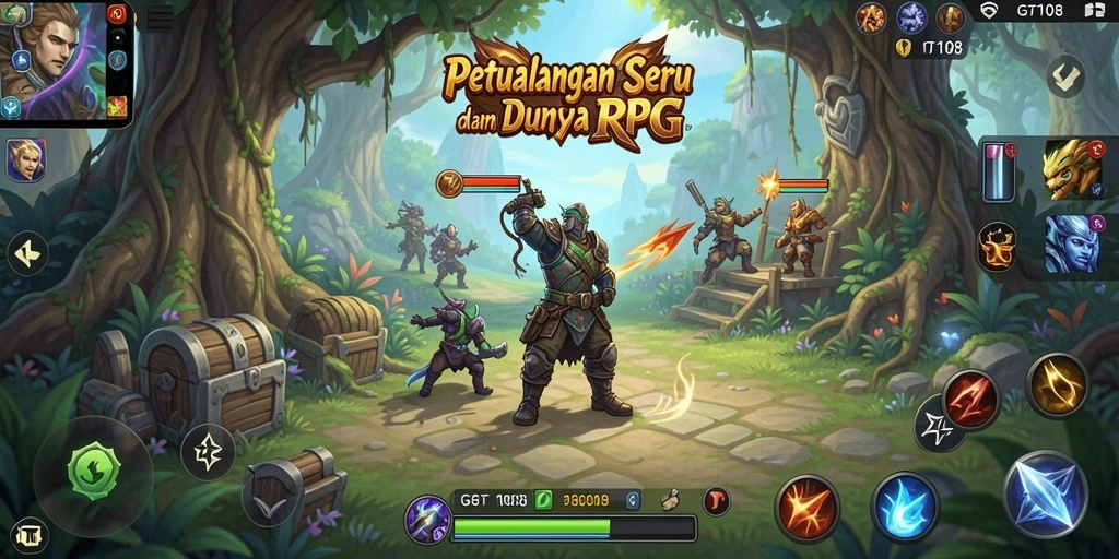 Tampilan gameplay RPG yang menampilkan pertarungan seru di <strong>GT108</strong>.