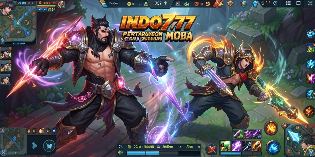 Tampilan gameplay MOBA yang menegangkan di INDO777.