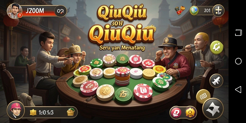 Gameplay seru J200M dengan kartu QiuQiu.
