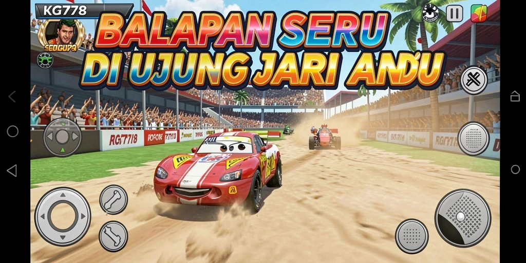 Tampilan menegangkan dari balapan di KG778 dengan mobil cepat dan trek yang beragam.