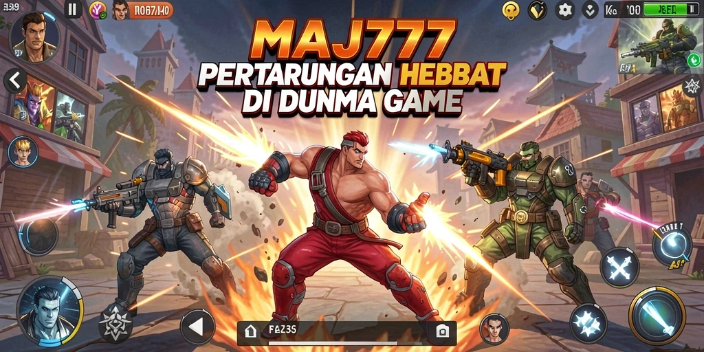 Tampilan aksi pertarungan seru dari MAJ777 dengan karakter yang mendebarkan.