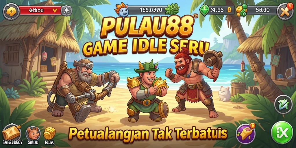 Tampilan gameplay menakjubkan dalam PULAU88 dengan pemandangan pulau yang subur.