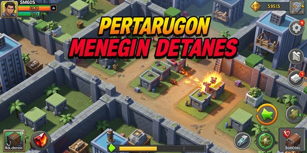 Tangkapan layar menunjukkan aksi menegangkan di SM605 Tower Defense.