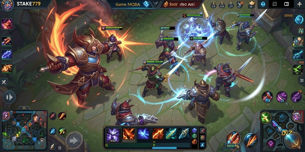 Gameplay aksi cepat di arena STAKE779 dengan karakter unik.