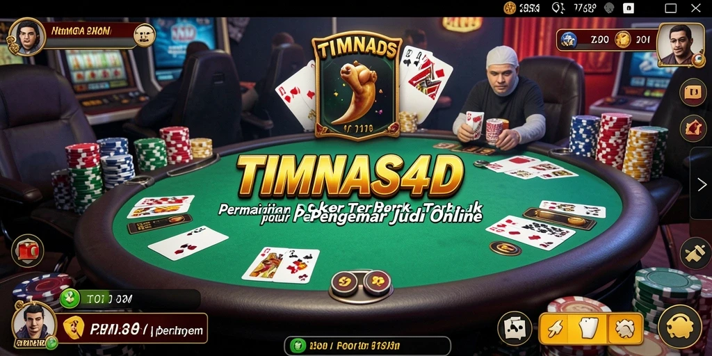 Tampilan gameplay menarik dari aplikasi poker TIMNAS4D yang mendebarkan.