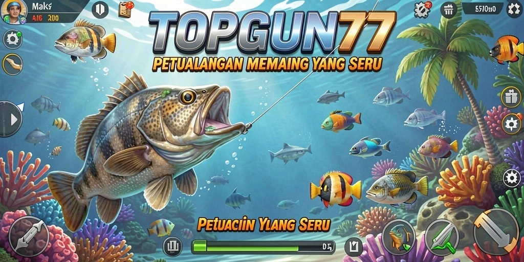 Screenshot gameplay TOPGUN77 dengan tampilan memancing yang seru.