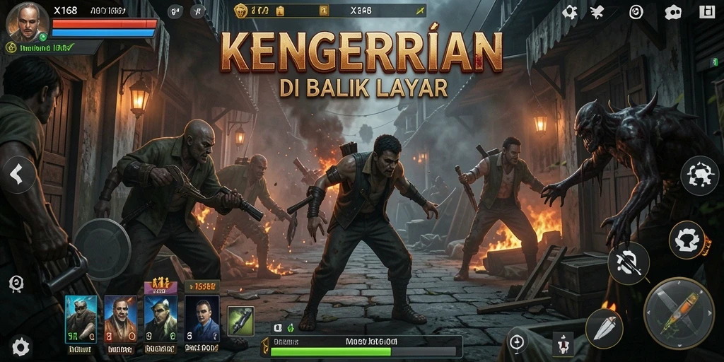 Tampilan menakutkan dalam gameplay X168.
