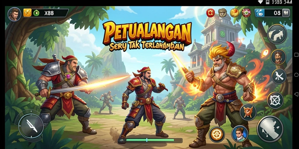 Tangkapan layar gameplay X88 menampilkan aksi seru dalam petualangan.