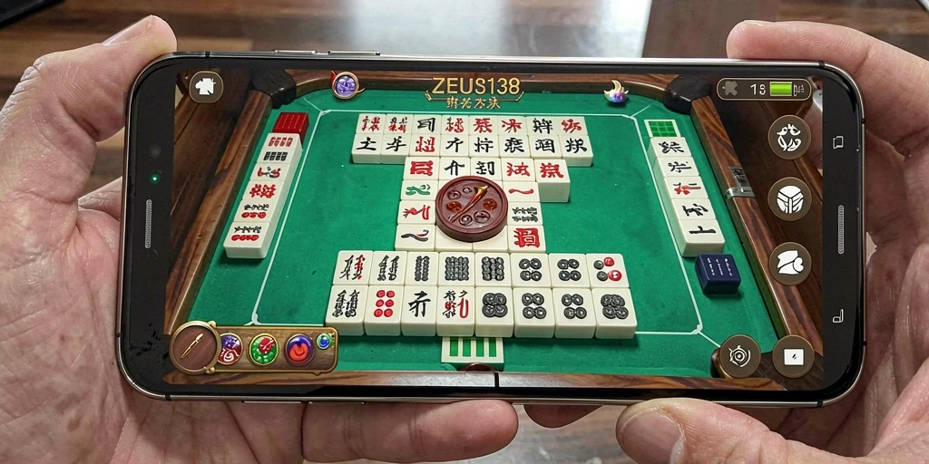 Screenshot gameplay ZEUS138 menampilkan aksi Mahjong yang seru.